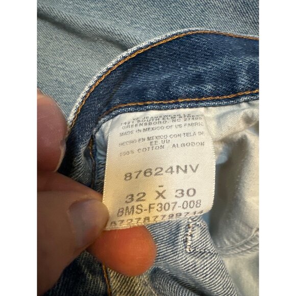 Vintage Rustler 32x30 Blue Denim Jeans Straight Leg Distressed Style Made In Mex - Picture 5 of 12